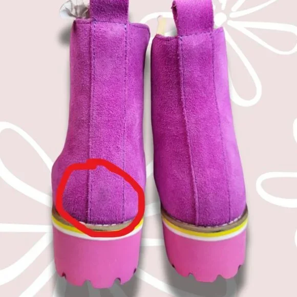 GIROTTI NWT Suede Leather Chelsea Boots Pink Size 37 EU Size 6 to 6.5 US - Picture 9 of 10